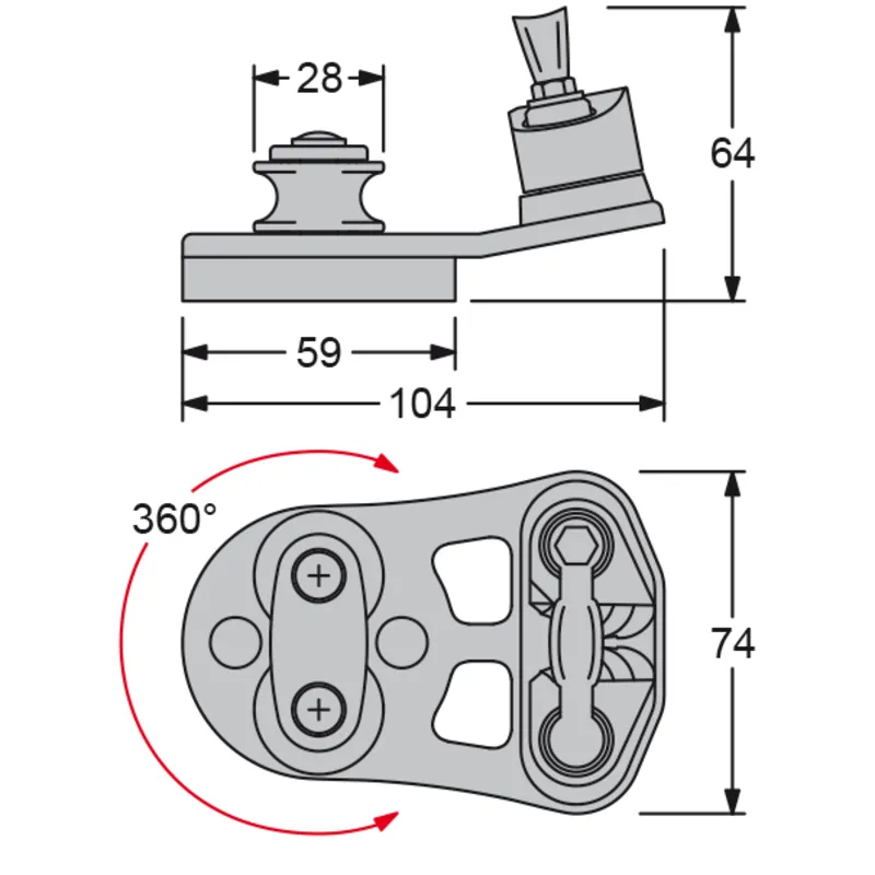 Antal Aluminium Klemme mit Drehbarer Basis