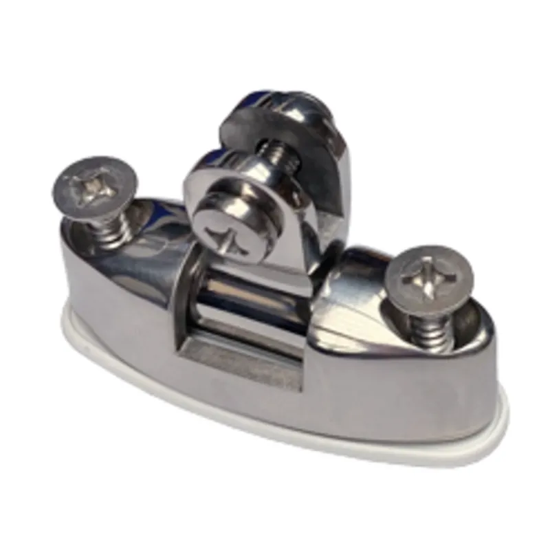 Niro Deckfitting Scharnierend mit Schrauben, Stift und Nylon Fußplatte