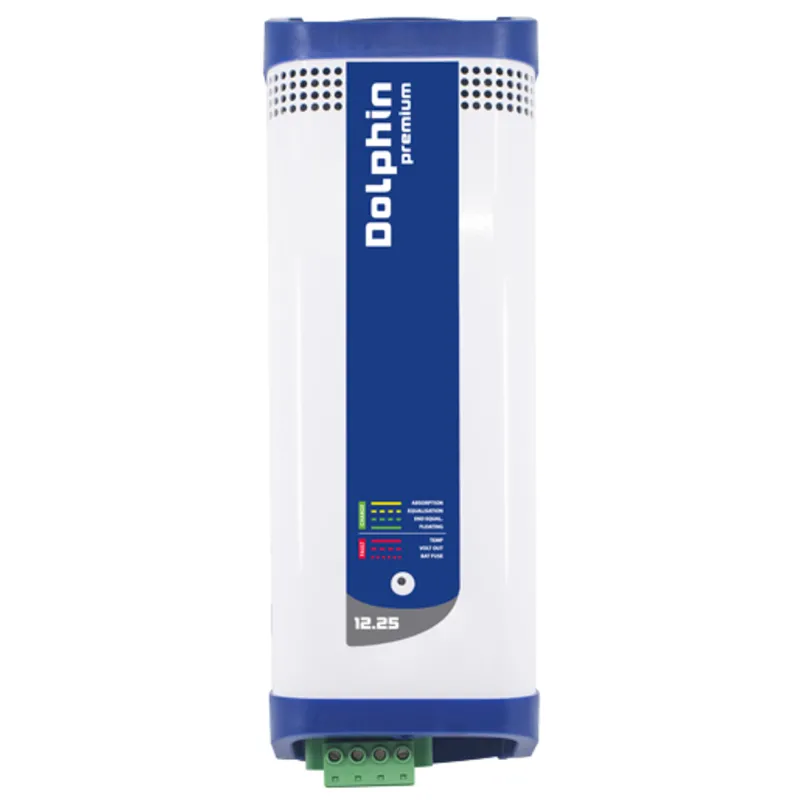 Dolphin Premium Elektronischer Batterielader, 12v, 25a, Kapazität 350ah, 96x120x238mm