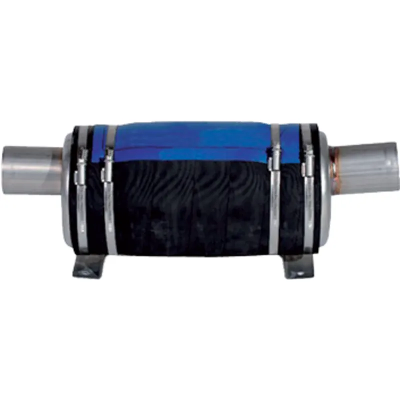 Niro Wassersammler/Schalldämpfer, Schlauchanschluß Ø100mm, Ein=0°, Aus=45°, 17l