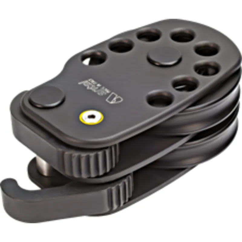 Antal Aluminium Doppelt Deckblock mit Stopper, Ø65mm, Scheibe für Ø6-12mm Leine, Arbeitslast 800kg, Links