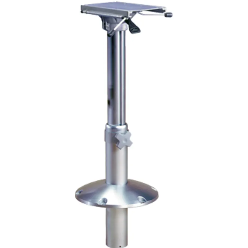 Alu. Einstellbares Tischbein 'Orion' mit Gasdruckverstullung, H=355-675mm, mit 360° Drehscheibe
