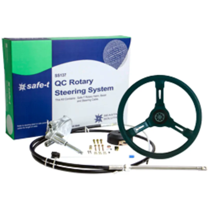 Seastar Safe-T Qc Steuersystem mit Kabel 30' (9.15m) + Riviera Steuerrad Schwarz