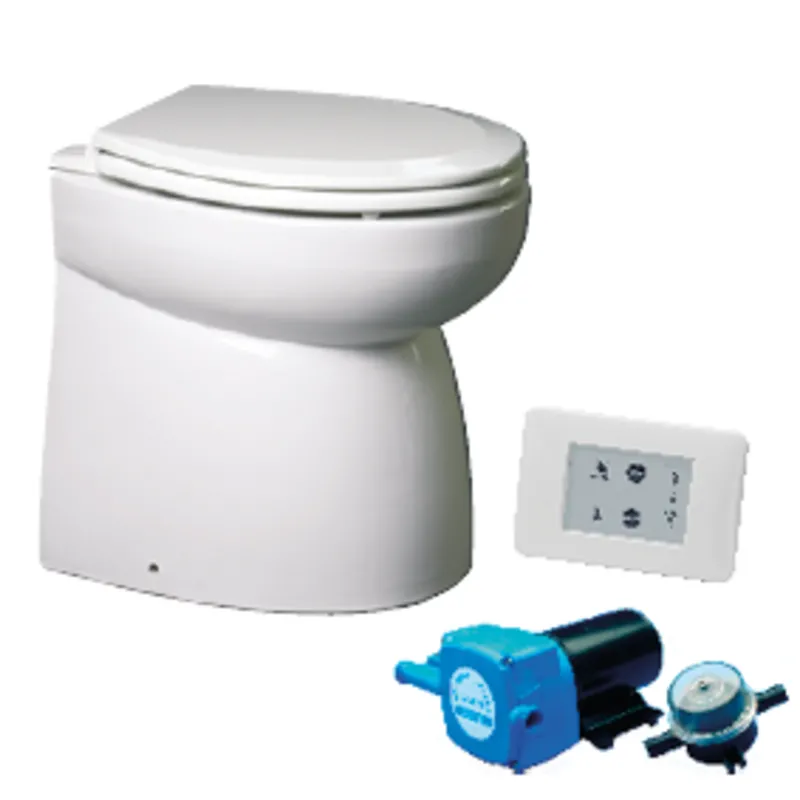 Johnson Pump Aquat Silent Premium-Electric Toilette, Standard Modell, Gerade, 24v/10a, 455x365x455mm
