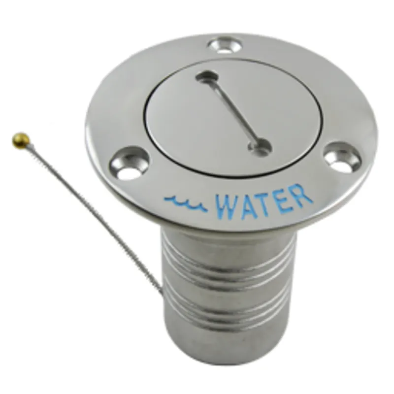 Niro Deckeinfüllstütze 'Petrol', Schlauchanschluss Ø38mm, Flansch Ø76mm, 0° Modell