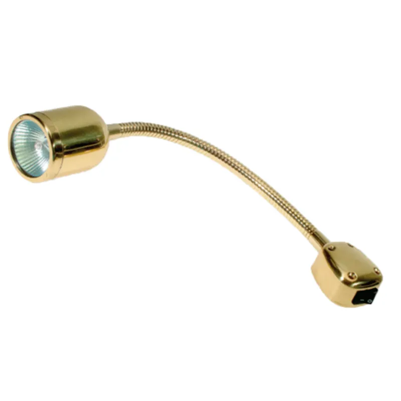 Messing Kartentischleuchte, Halogen, 12v/10w, Fußplatte Ø86mm, mit Schalter