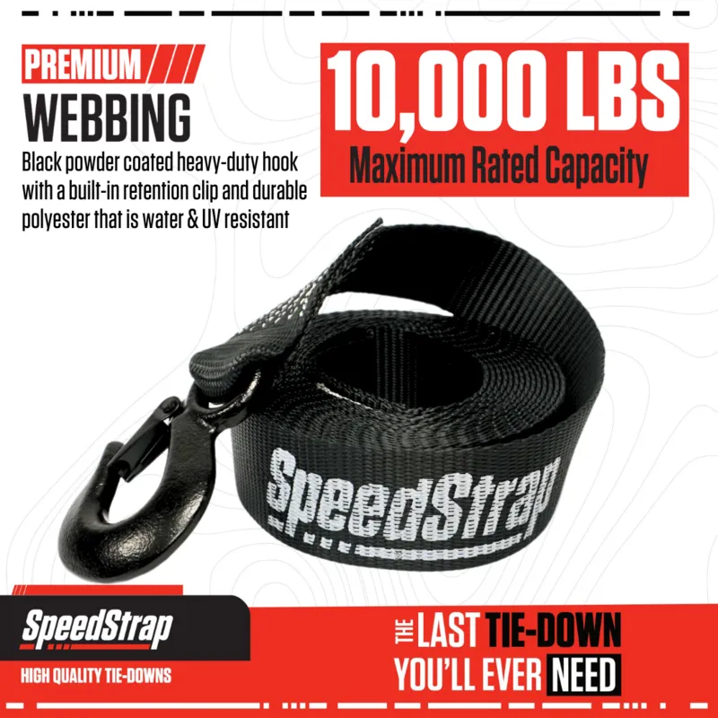 Speedstrap Windengurt, 6 Meter Anhängergurt mit Haken
