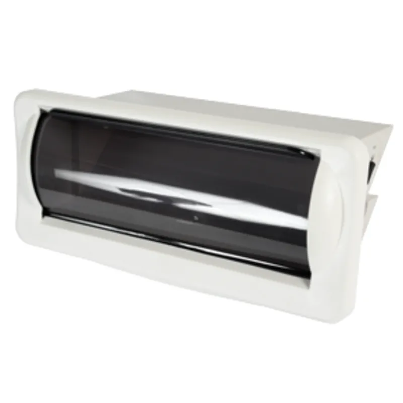 Kunststoff Radio Einbaukasten Frontblende Aus Plexiglas Schiebt In Gehäuse, Inklusive Dichtung, 241x102x25(114)Mm, Weiß