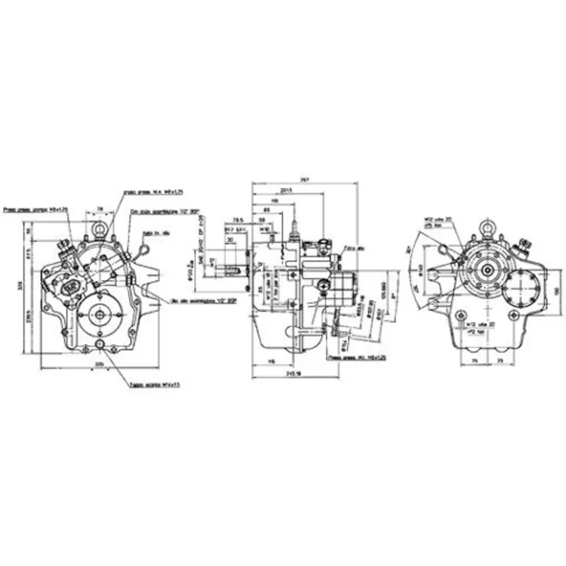 Technodrive Hydraulisches Wendegetriebe Tm93a, R=2,40:1