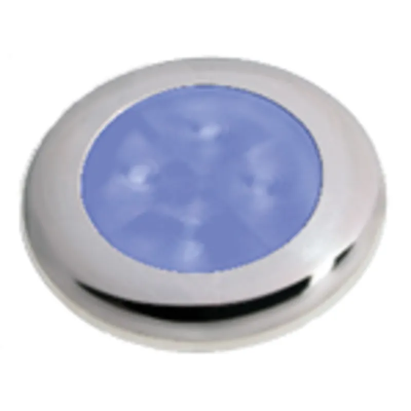 Hella Slim-Line Round Orientierungsleuchte, Blau, 12v Led, Niro Polierter Rand, Ø72mm