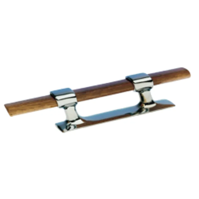 Messing-Verchromte Belegklampe mit Mahagoniholzsteg, L=215mm (Lochabstand: 90mm)