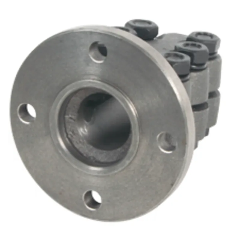 Stählerner Klemmflansch mit Zentrierrand, Ø25mm-Welle, Zentrierrand Ø63,5mm, Lochkreis Ø82,5mm