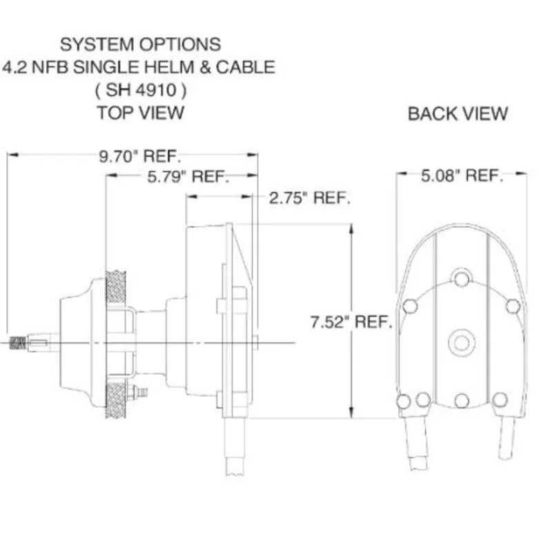Seastar 'Nfb' (No-Feedback) 4.2 Rotary Steuersystem mit Kabel 30' (9.15m)