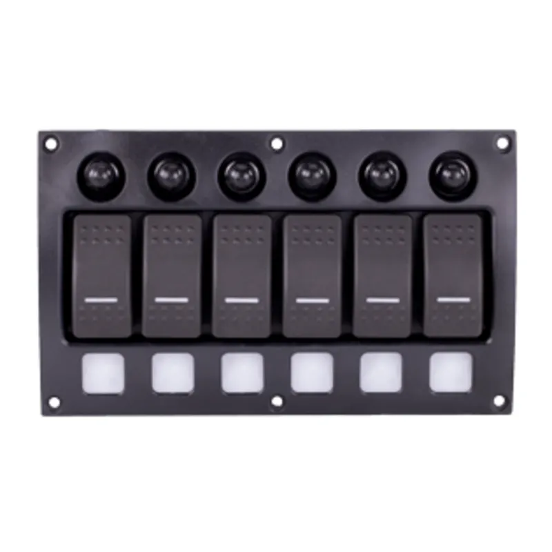 Sierra Schalttafel 12-24v, Ip66, 6 Positionen, Led-Indikatoren & Automatische Sicherungen