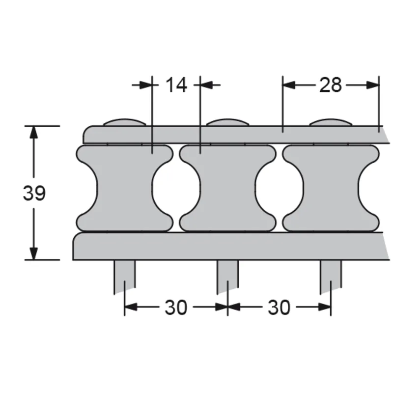 Antal V-Cam 814 Fallenumlenker, 4 Scheiben, L=139mm, Gewicht 0,22kg