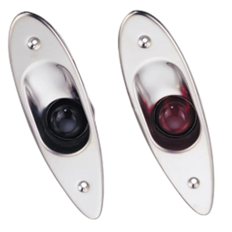 Led Positionlaternen-Satz für Back-/Steuerbord (Einbau) 12v, Niro Gehäuse, Rote/Grüne Linse