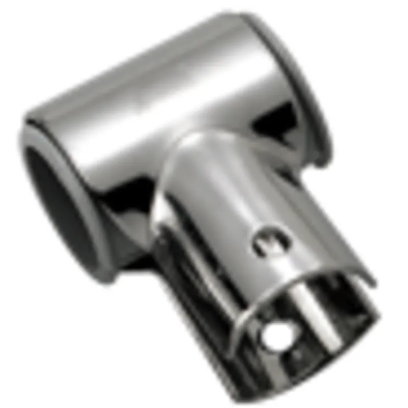 Niro T-Verbinder, Offen 90°, Ø22,25mm mit Kunststoff-Einsatz