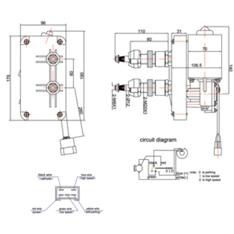 Scheibenwischermotor (Zd1530c-Tm) Modell 'Foxtrot'