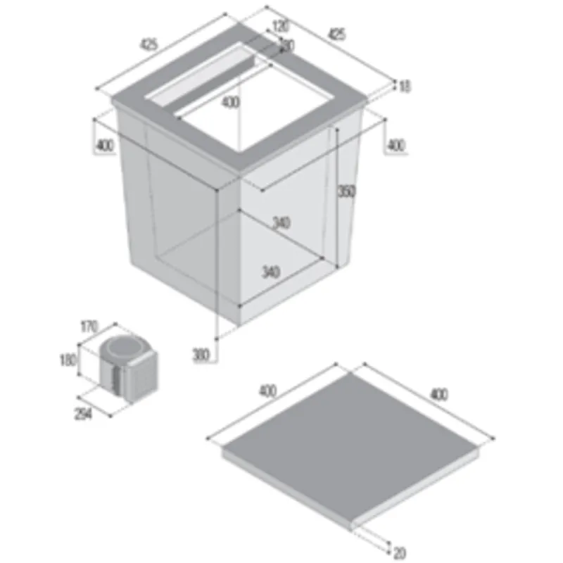 Einbau Kühlbox Modell 'C40l', 40l, 12/24v, Leistung 31w/H, mit Externem Kompressor