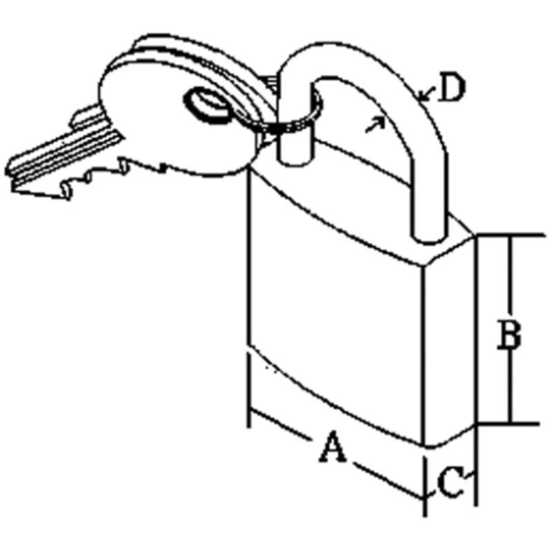 Messing Vorhängeschloss mit Niro Bügel, Abmessungen 40x33mm