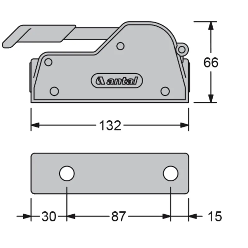 Antal Fallenstopper V-Grip, Single, Leine Ø12-14-16mm, Breite 34mm, Gewicht 0,55kg