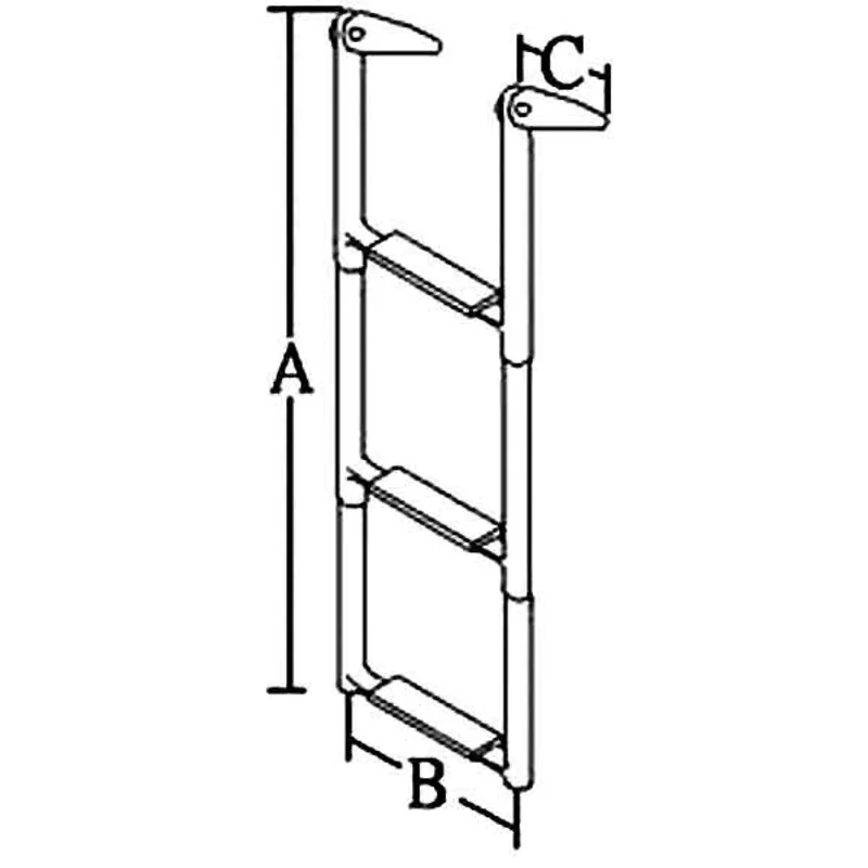 Niro Teleskopische Badeleiter, 4-Stufen mit Kunststoff Bekleidet, Max. Rohr Ø38mm
