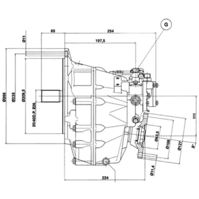 Technodrive Hydraulisches Wendegetriebe Tm345a, R=2,47:1