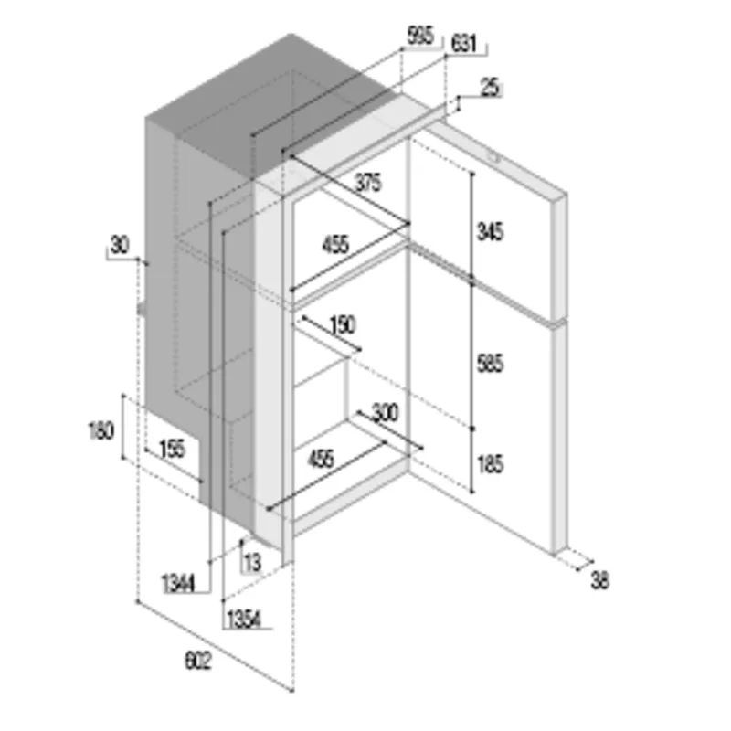 Niro Einbaukühlschrank 'Sea Steel' 'Dp2600ix' 230l (Gefrierfach 60l) 12/24v, Int. Kompressor