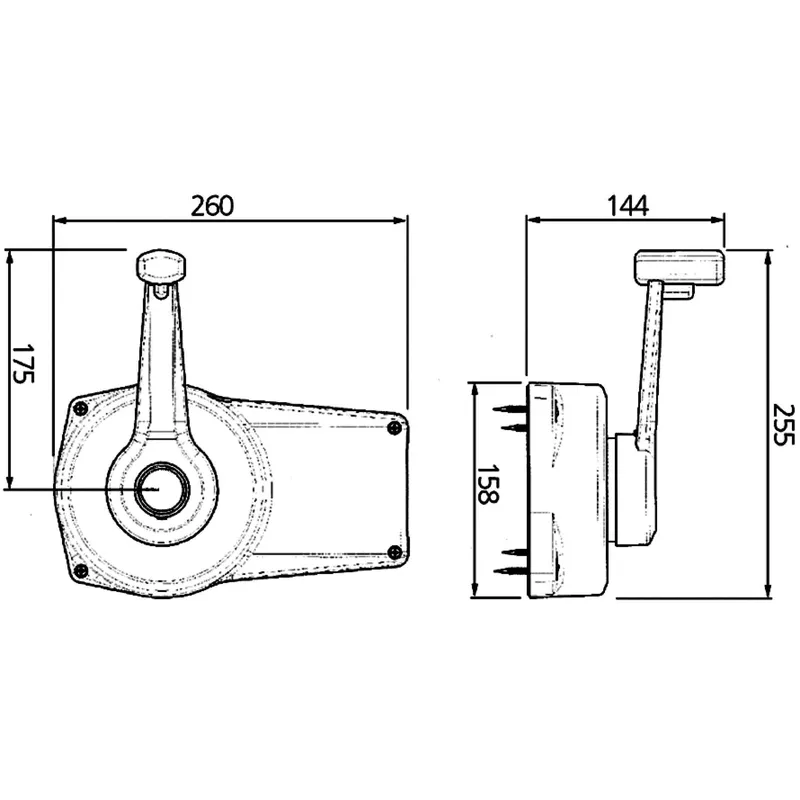 Einhebel-Fernbedienung C89, Schwarz, Seitenmontage, mit Schaltsperre