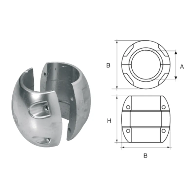 Magnesiumanode für Ø38mm Welle, Kugelförmig