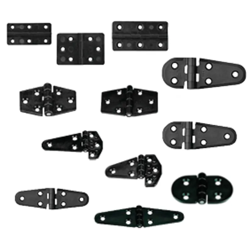 Kunststoffscharnier Polyamid, Halboval Schwarz, 100x40mm, 270°