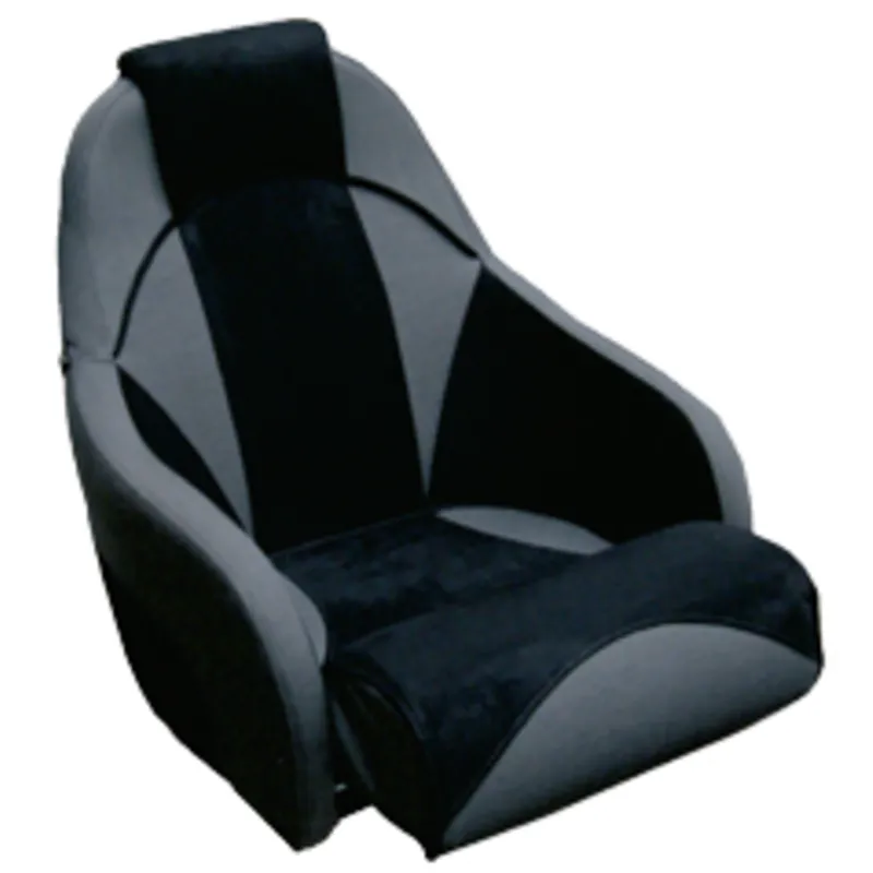 Steuerstuhl Modell Ocean 51 'Flip-Up', Grau Fabric mit Schwarzem "Alcantara"