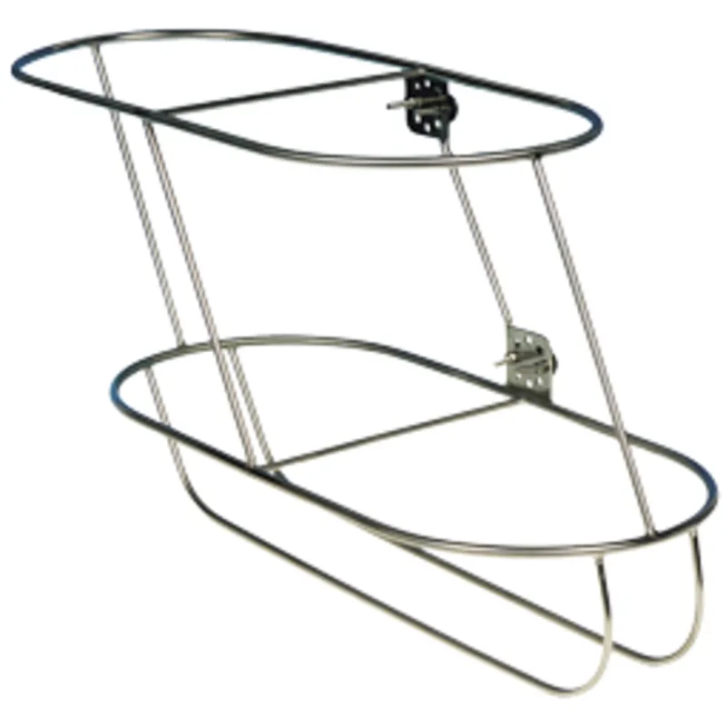 Niro Fenderkorb, Schräges Modell für 2 Fender (Links), A=540mm, B=285mm (Comet 3) (Ø25mm Befestigungsbügel)