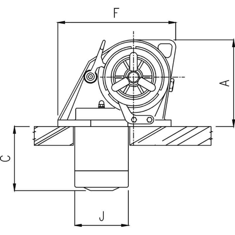 Lofrans Windlasses Ankerwinde Horizontal, Modell 'Kobra', 8mm, 12v, 1000w, mit Spillkopf