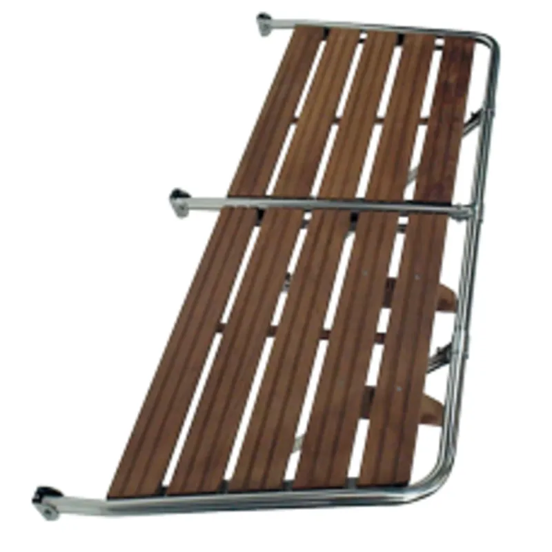 Niro Badeplattform mit Holzlatten Aus Teak, 2000x550mm, 4x Stützen, Rohr Ø25mm