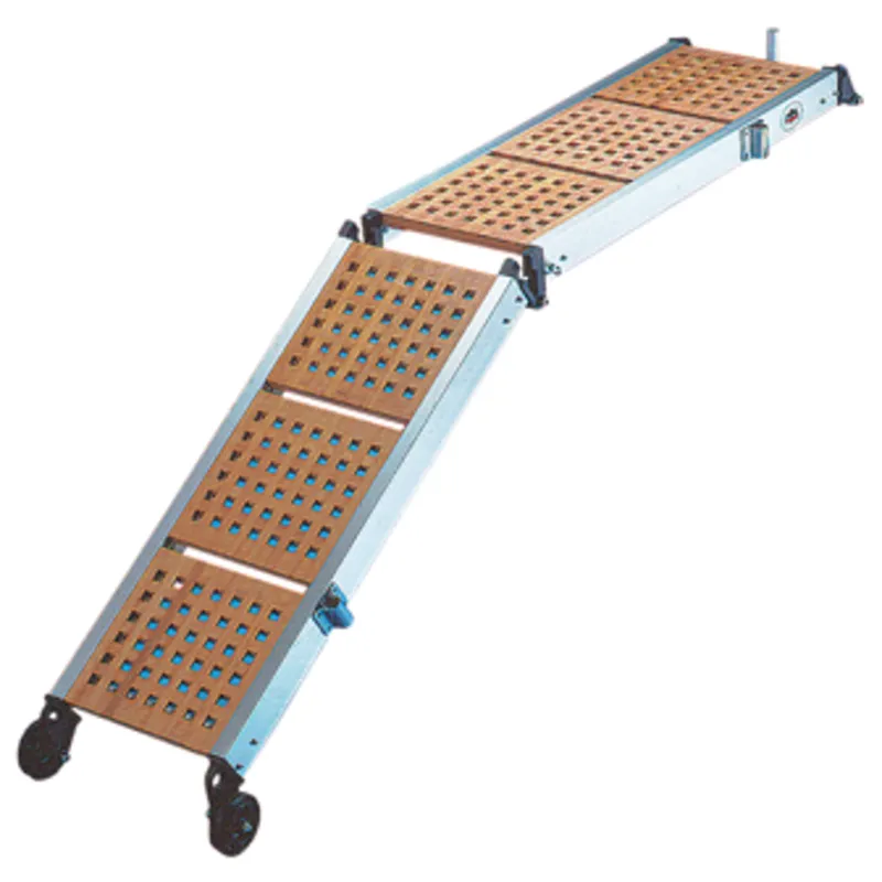 Aluminium Gangway mit Rädern & Hölzerner Lauffläche, 2-Teilig, 260x36cm