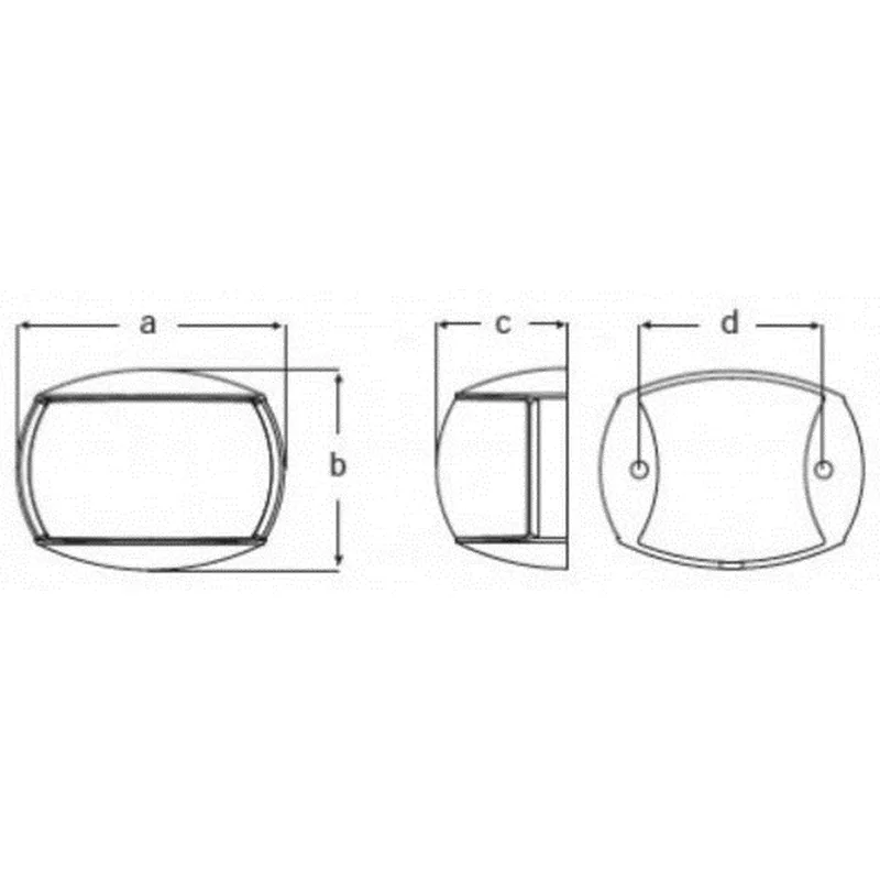 Hella Naviled compact bakboord 9-33V, zwart, 120 mm kabel
