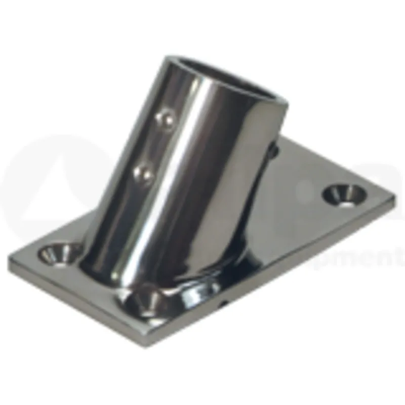 Niro Relingsfuß 60°, Ø22,25mm mit Geraden Ecken 76x43mm