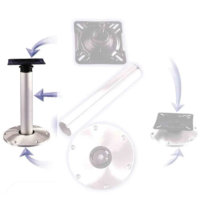 Aluminium High-Low Stuhlbeinsatz mit Plug-In Fußplatte