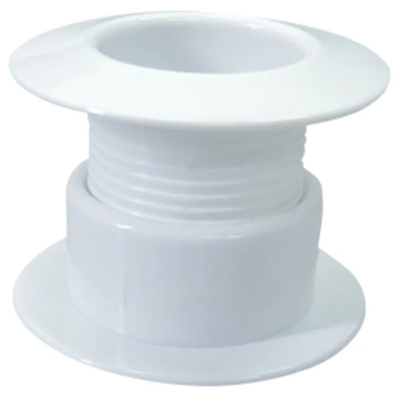 Kunststoff Borddurchlass (Schraube), Ø1-1/4", L=28-44mm, Flansch=57mm, Innenmaß=30mm