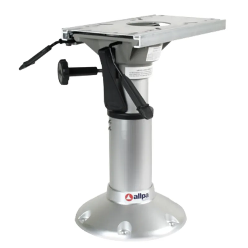 Aluminium mainstay 'Heavy Duty' stoelpoot (360° draaibaar + lock) H=381-508mm, voet Ø229mm