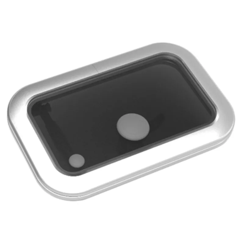 Goïot Aluminium Luken Modell 'Opal 22', Satin, Abm. Ø572mm, Lochmaß Ø518mm, Rahmen 15mm