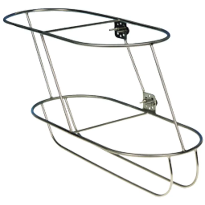 Niro Fenderkorb, Schräges Modell für 2 Fender (Rechts), A=970mm, B=480mm (Comet 6) (Ø25mm Befestigungsbügel)