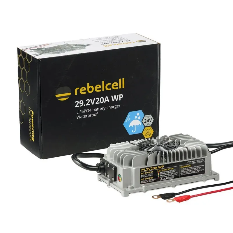 Rebelcell Ladegerät wasserdicht 29,2V20A LiFePO4 für 24V EDGE