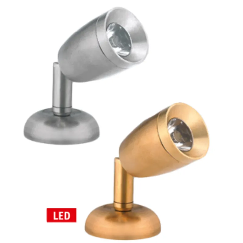 Led Wand-Leselampe (Mini), Messing, 8-30v/1,2w, Led 1x 1w, H=84mm