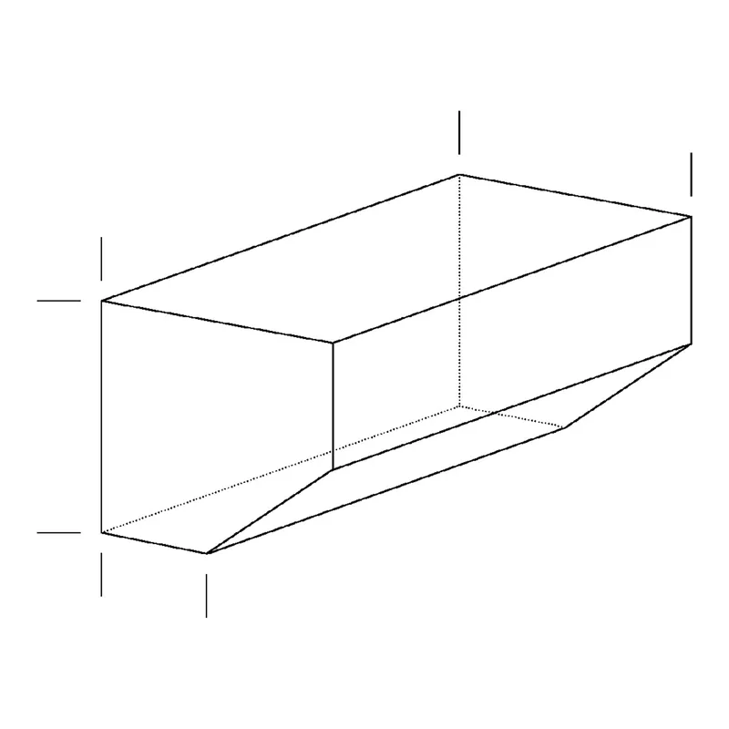 Einzelner Kunststoff Fäkalientank, Abgeschrägte Seite, 98l, 1050x430x290mm