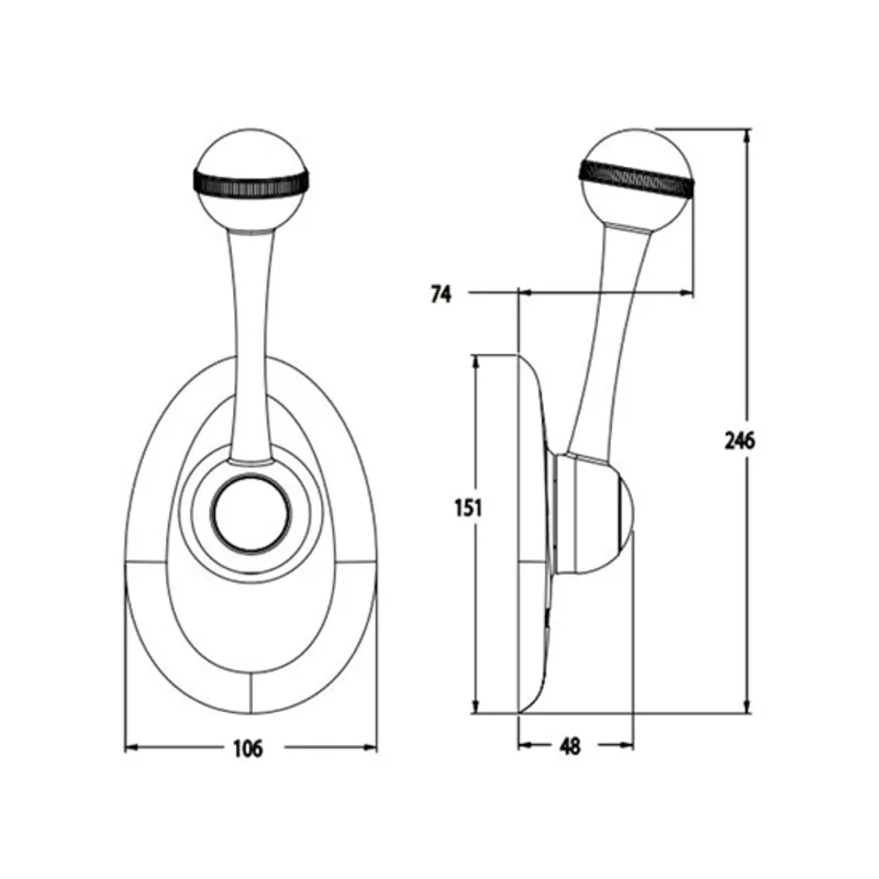 Einhebel-Fernbedienung Ch2850, Seitenmontage, Ohne Drehschalter
