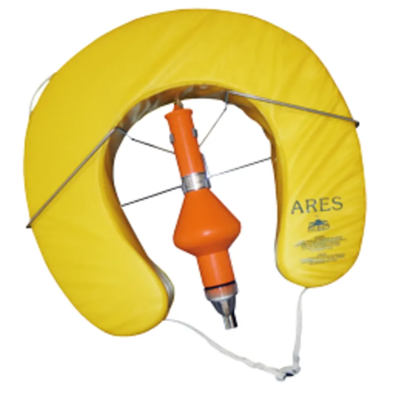 Rettungskragen Modell 'Ares', Hufeisen, mit Rettungslicht und Halter, Gelb