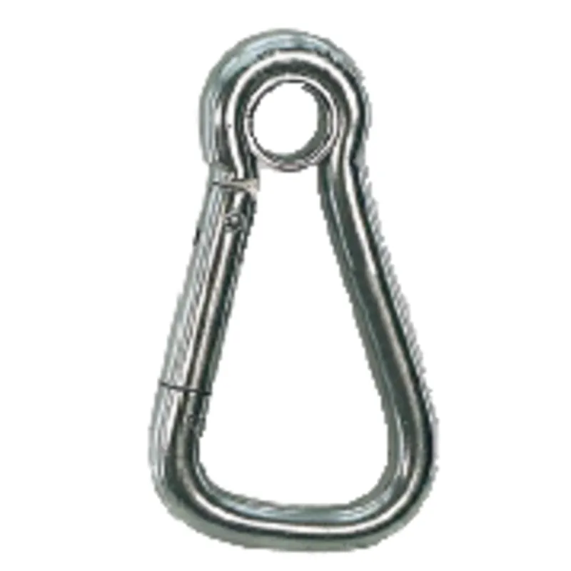 Niro Karabinerhaken mit Öse & Extra Großer Öffnung, Ø12mm, L=125mm