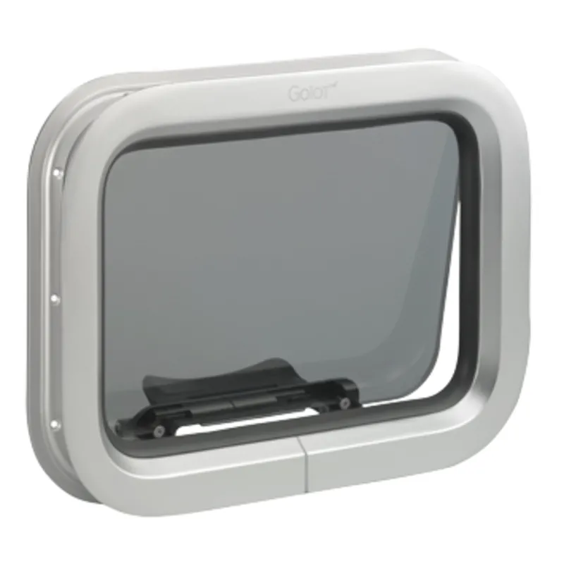 Goïot Bullauge, aufklappbar, Modell 'Opal 05', für Wandstärken 5-33mm, Außenmaße 451x266mm